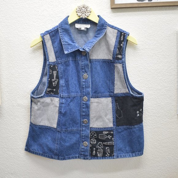 Stonebridge Jackets & Blazers - 80's Vintage Patchwork Denim Vest